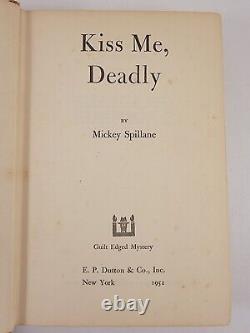 Mickey Spillane Autographed Signed Kiss Me Deadly 1st First Edition Hardcover