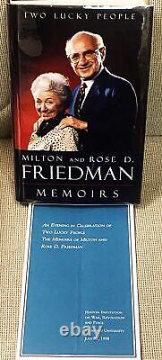 Milton, Rose D Friedman / TWO LUCKY PEOPLE Signed 1st Edition 1998