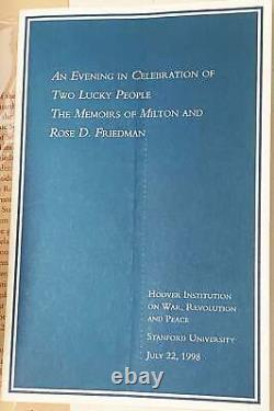 Milton, Rose D Friedman / TWO LUCKY PEOPLE Signed 1st Edition 1998