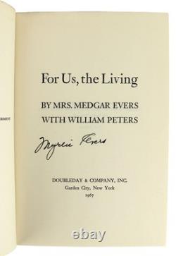 Mrs Medgar Evers / For Us the Living / Signed 1st Edition in DJ / 1967 VG copy