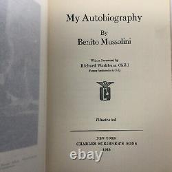 Mussolini MY AUTOGRAPHY 1st Edition 1928 with Laid in Signed Document ALS