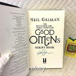 NEIL GAIMAN GOOD OMENS SCRIPT BOOK SIGNED 1/1 HBK 1st EDITION Terry Pratchett