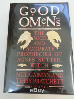 NEIL GAIMAN/ Terry Pratchett Good Omens (1st ed/1st print) SIGNED by Gaiman