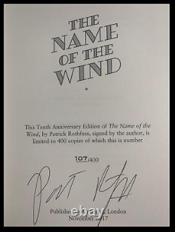 Name of the Wind & Wise Man's Fear SIGNED by PATRICK ROTHFUSS Hardbacks 1/400