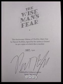 Name of the Wind & Wise Man's Fear SIGNED by PATRICK ROTHFUSS Hardbacks 1/400