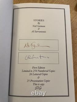 Neil Gaiman, Al Sarrantonio / STORIES Signed Limited 1st Edition 2010 #216