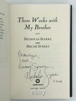 Nicholas Sparks / Three Weeks With My Brother Signed 1st Edition 2003