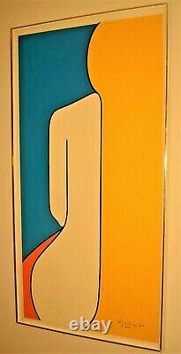 Original Vintage Signed Annette Rawlings Female Figure Modern Serigraph Painting