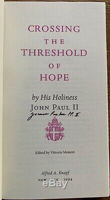 Pope John Paul II Crossing The Threshold Of Hope Signed Autograph Book Catholic