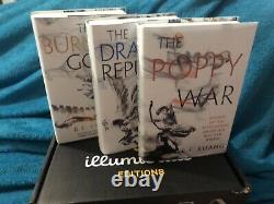 Poppy War/ Dragons Republic/ Burning God R F Kuang SIGNED Illumicrate Ltd Eds