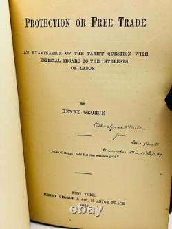 Protection or Free Trade Henry George SIGNED 1886 1st Edition Donn Piatt