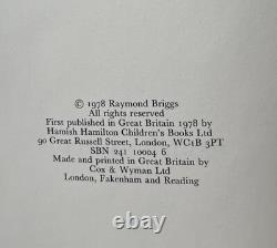Raymond Briggs, The Snowman Hamilton 1978. 1st Edition 1st Printing, Signed Note