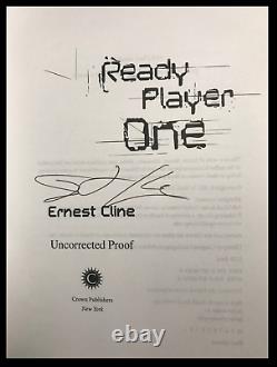 Ready Player One SIGNED by ERNEST CLINE Rare Mint ARC Advanced Reader's Copy