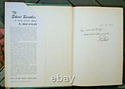 Rex Stout The Silent Speaker. 1st Us Viking Press 1946 Signed