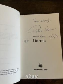 Richard Adams Daniel Signed 1st Edition Author Of Watership Down