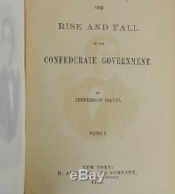 Rise & Fall of the Confederate Government JEFFERSON DAVIS SIGNED First Edition