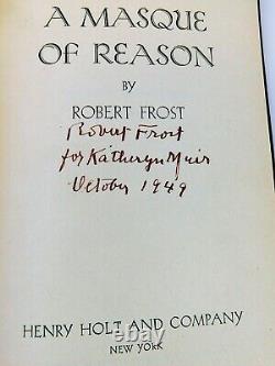 Robert Frost SIGNED A Masque of Reason, 1945 1st Edition with Dust Jacket
