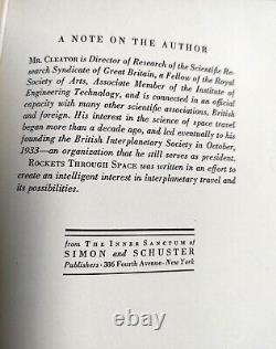 Rockets Through Space 1936 P. E. Cleator Signed 1st Edition Starship Blue Origin