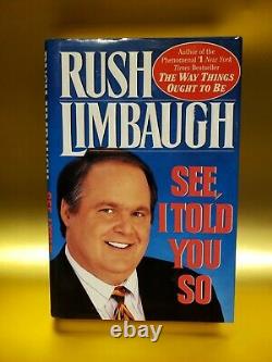 Rush Limbaugh, See I Told You So HAND Signed Autographed. 1st/1st. NEW