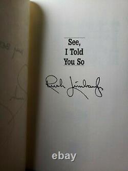 Rush Limbaugh, See I Told You So HAND Signed Autographed. 1st/1st. NEW