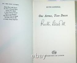 Ruth Rendell / One Across Two Down Signed UK 1st 1st Edition 1971