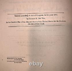 SIGNED, 1862, 1st, THOMAS F. DE VOE, THE MARKET BOOK, PUBLIC MARKETS NEW YORK