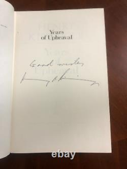SIGNED 1st EDITION Henry Kissinger Years Of Upheaval (1982) No Slip Cover