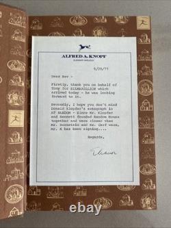 SIGNED 1st Edition At Random Bennett Cerf Hardcover Donald Klopfer Association