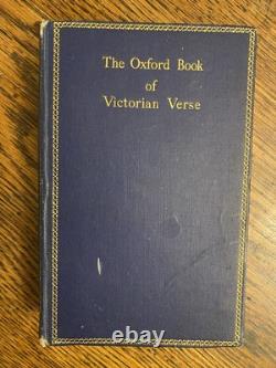 SIGNED 1st Edition Quiller-Couch, Cambridge, 1912 Oxford Book Victorian Verse
