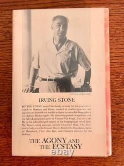SIGNED 1st Edition The Agony and the Ecstasy IRVING STONE 1961 HC DJ Inscribed