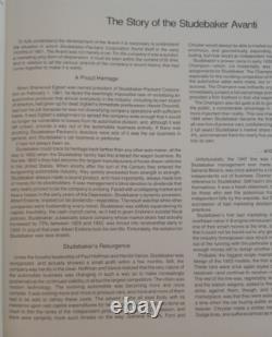 SIGNED! 1st Printing Numbered 1st Edition, Studebaker AVANTI by Thomas Bonsall
