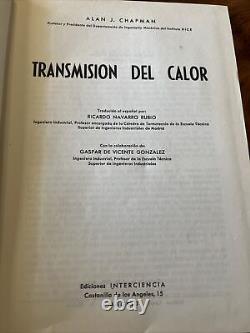 SIGNED ALAN CHAPMAN TRANSMISION DEL CALOR 1st Edition Spanish 1969 Autógrafo