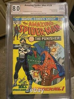 SIGNED Amazing Spider-Man #129 PGX 8.0 1st Punisher John Romita+ CGC No Way home