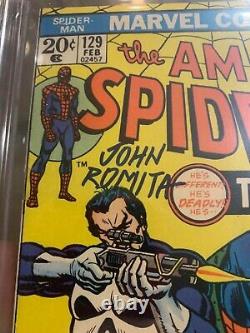 SIGNED Amazing Spider-Man #129 PGX 8.0 1st Punisher John Romita+ CGC No Way home