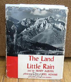 SIGNED Ansel Adams The Land Of Little Rain Original 1950 HC DJ Mary Austin