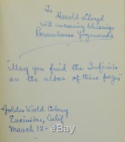 SIGNED Autobiography of a Yogi PARAMHANSA YOGANANDA First Edition HAROLD LLOYD
