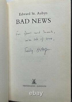 SIGNED Edward St. Aubyn Bad News First UK Edition 1992 Heinemann