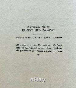 SIGNED Ernest Hemingway The Old Man and the Sea 1952 Hardcover Fishing 1st