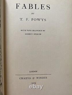 SIGNED Fables. T. F. Powys. 1929 1st Edition. Limited 1/750. Rare Dust Jacket