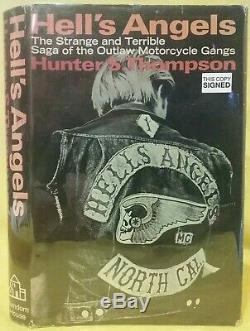 SIGNED Hunter S. Thompson 1966 HELL'S ANGELS Hardcover Book DJ Motorcycle Vegas