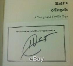 SIGNED Hunter S. Thompson 1966 HELL'S ANGELS Hardcover Book DJ Motorcycle Vegas