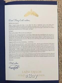 SIGNED ILLUMICRATE 1ST ED, BLUE PAGES Strange the Dreamer by Laini Taylor