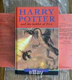 SIGNED J. K. Rowling Harry Potter and the Goblet of Fire 1st/1st Edition UK