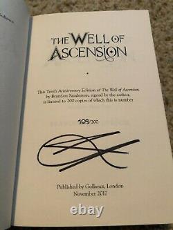 SIGNED, LIMITED Mistborn Trilogy Brandon Sanderson, 10th Anniversary UK Ed #109