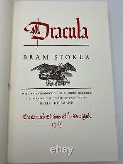 SIGNED Limited Editions Club Bram Stoker DRACULA Collectors VINTAGE Edition #ERD