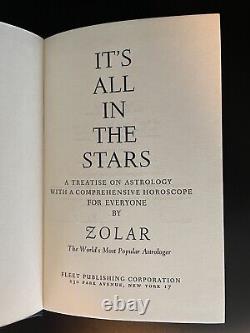 SIGNED & NUMBERED It's All in The Stars FIRST EDITION Astrology ZOLAR 1962