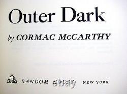 SIGNED Outer Dark Cormac McCarthy 1st Edition First Printing NOVEL 1968 Fiction