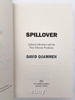 SIGNED Spillover FIRST EDITION 1st Printing David QUAMMEN 2012