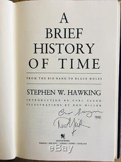 SIGNED Stephen Hawking A Brief History of Time Hardcover 1988 Carl Sagan