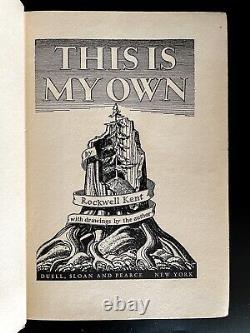 SIGNED This is My Own FIRST EDITION (thus) Rockwell KENT 1940